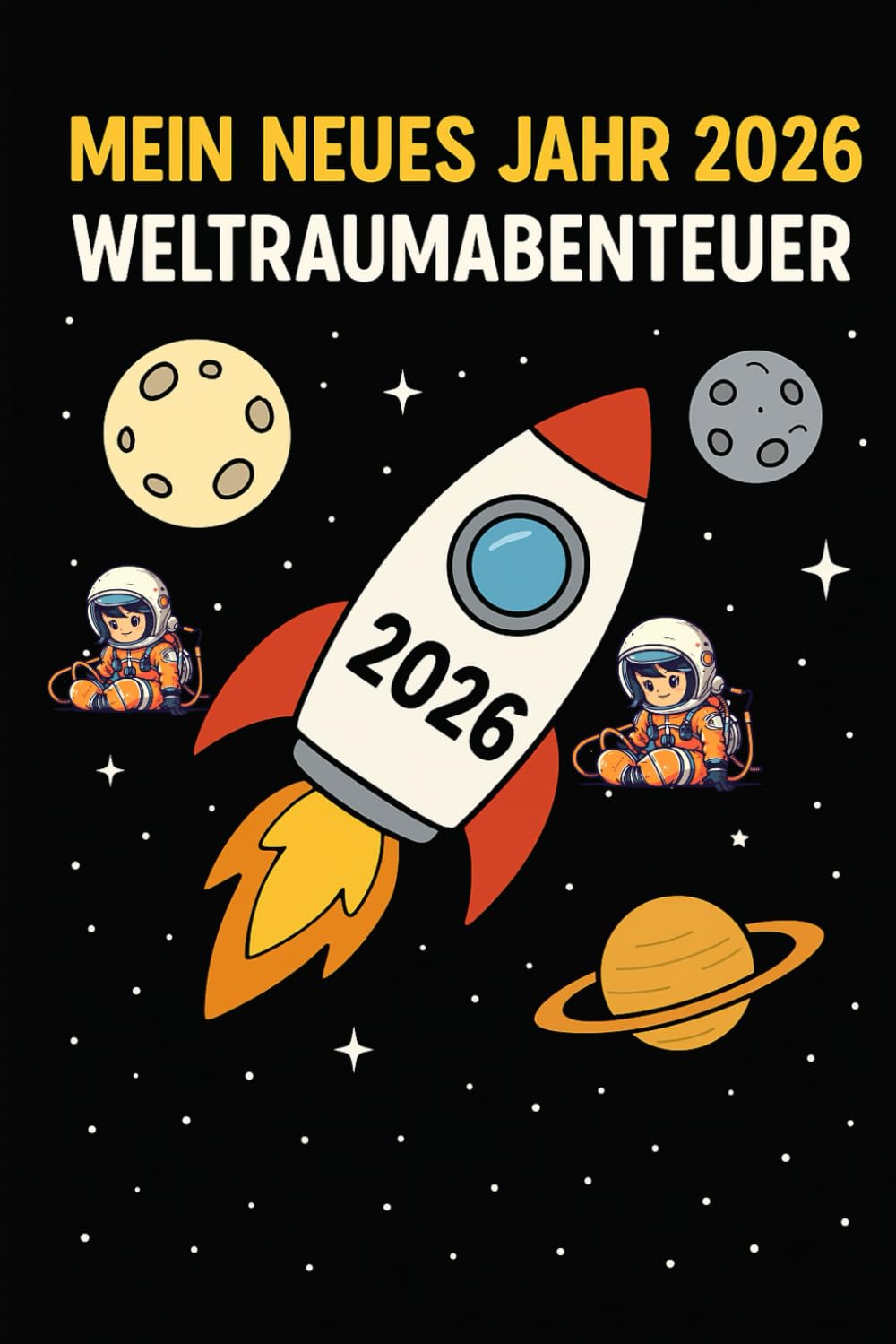 Mein 2026 Neues Jahr – Weltraumabenteuer: Entspannendes Ausmalbuch für Kinder und Erwachsene