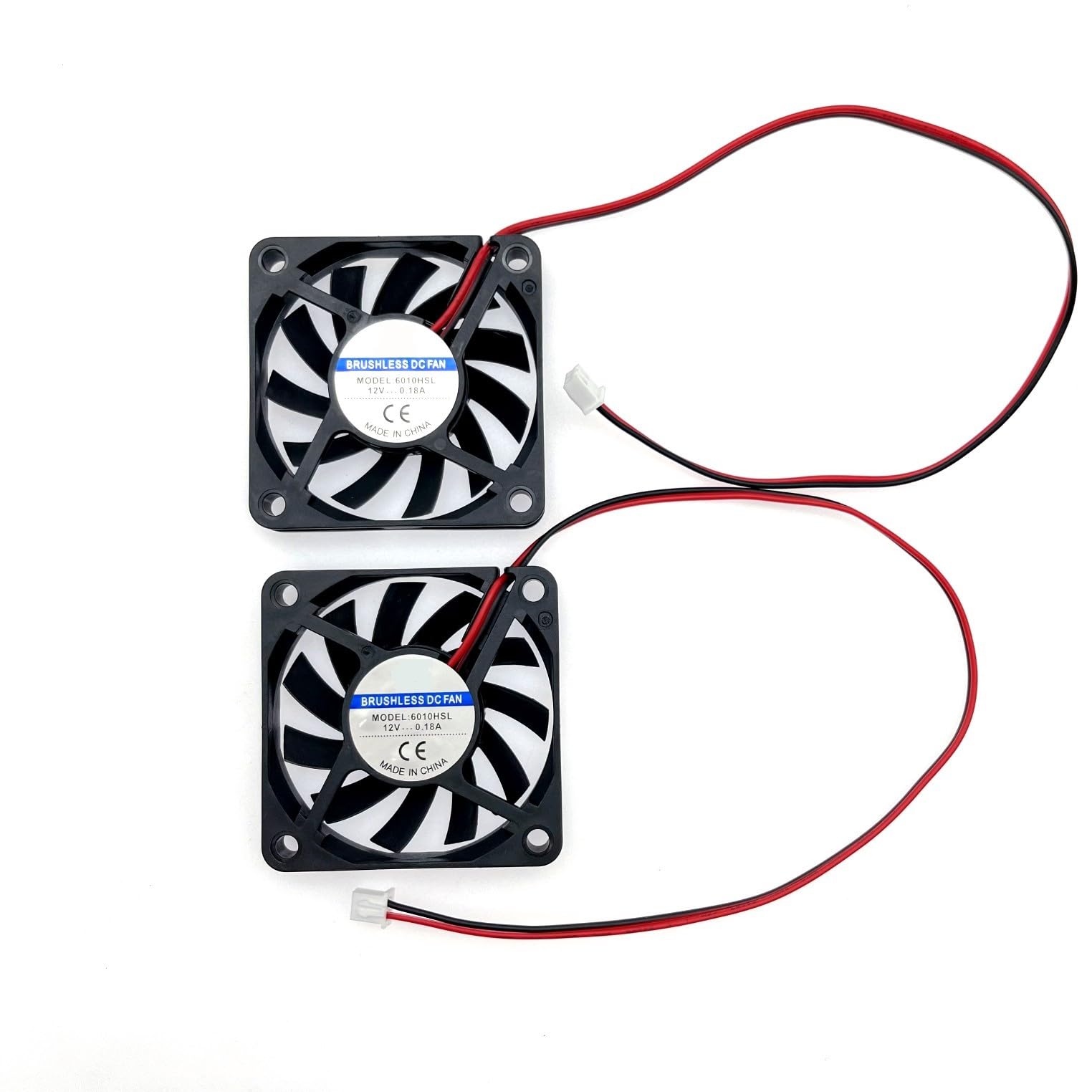 Amazon.co.jp: JZK 2個 60 x 60 x 10mm 2ピン DC 12V ミニ