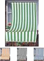 Tenda Da Sole Per Balcone Home Tresor - 280x300 Cm, A Righe Blu, Con Anelli E Ganci - Foto 6