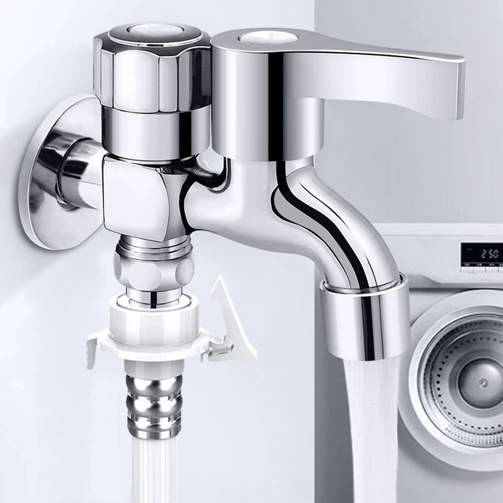 CMBSSTFC Rubinetto a Cascata per lavabo Rubinetto per lavabo a Parete Miscelatore monocomando per Acqua Calda e Fredda Rubinetto per Verdure monocomando per Bagno(Cromo B)