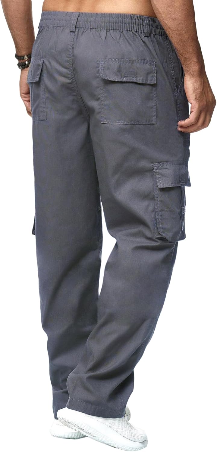 WZIKAI Mens Cargo Pants Casual Joggers Sweatpants Athletic Workout Hiking Pants with Multi-Pockets - Image 2