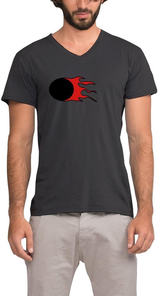 Men's V Neck Fussball Mit Feuer3 Vintage Personalized Printed T Shirts