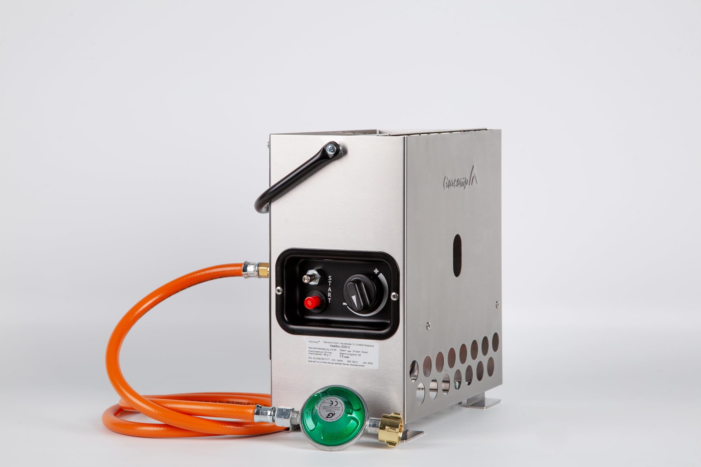 Gazcamp Heatbox 2000 Edelstahl 30 mbar Zeltheizung Campingheizung Anglerheizung Jadgheizung