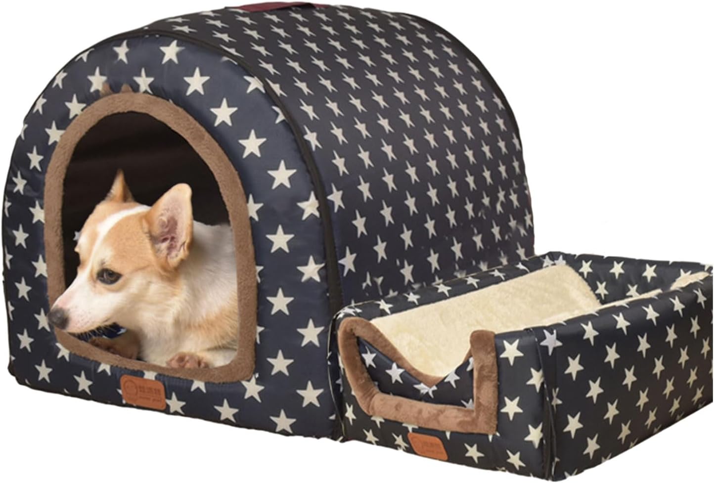 Foldable Pet Tent Soft Bed for Small Dogs & Hideaway Condo Bed Cartoon Cave Dog House Anti-Scratching