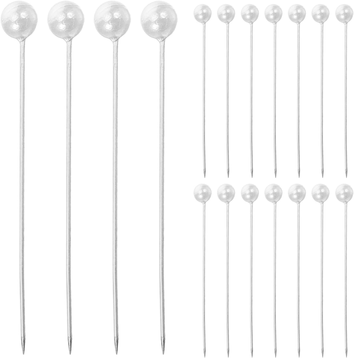 YARNOW 20 Boxes Stainless Steel Straight Pins for Sewing Quilting and Dressmaking White Ball Head Apparel and Craft Pins for DIY Embroidery and Wedding Decorations