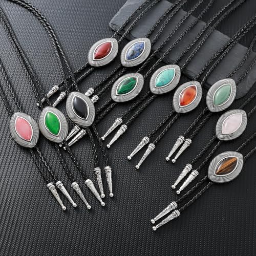 Image of Btilasif Bolo Tie Brown for Men, Scorpion Luminous Stone Cowboy Tie Western Leather Necktie Necklace for Women
