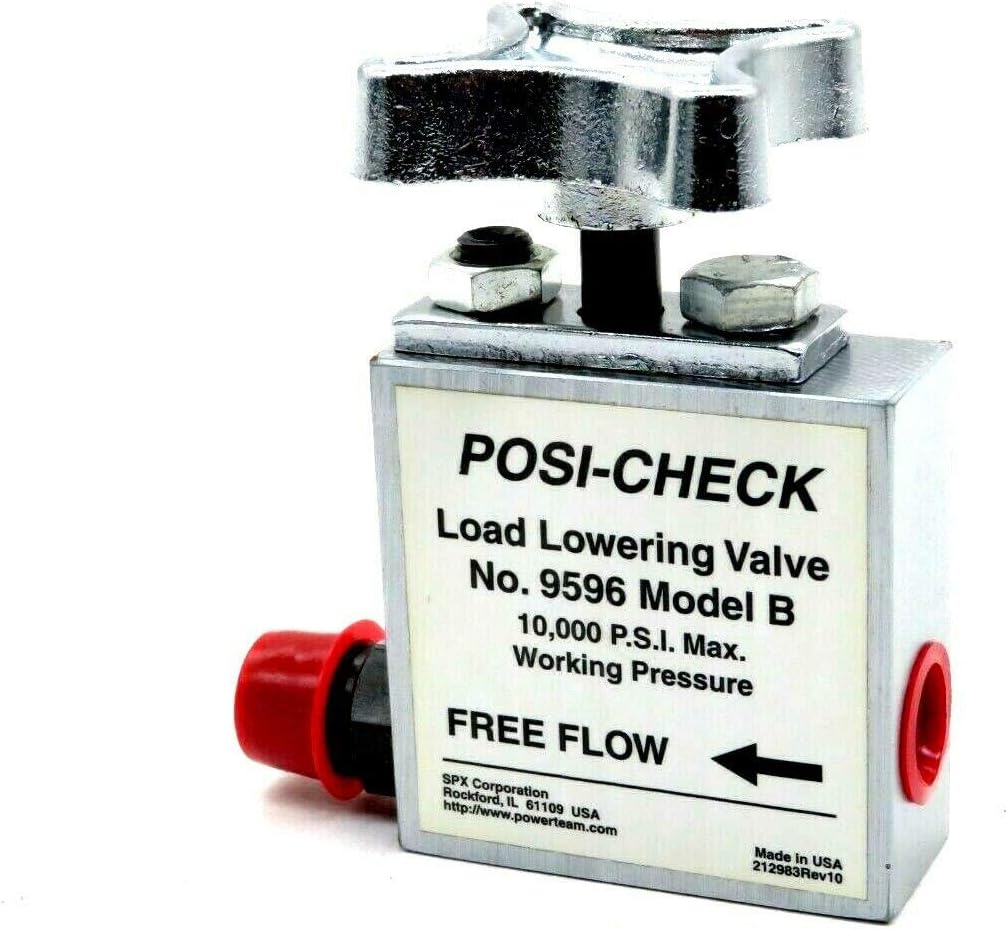 SPX Power Team 9596 in-Line Manual Load Lowering Valve for Single Acting Cylinder
