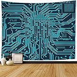 Starocha Tapestry High Tech Motherboard Wall Art, Computer Circuit Wall Tapestry, 80x60 Inch, Bedroom Decor