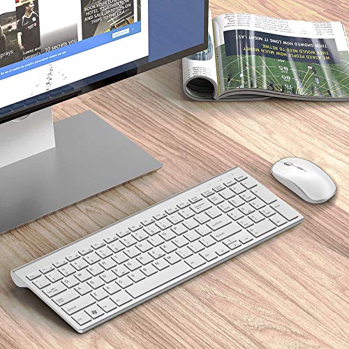 Mouse de teclado sem fio, J JOYACCESS Teclado e mouse de metal de alumínio sem fio, teclado numérico