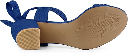 Miniatura 6 de Allegra K Sandalias de tacón con bloque y atadura en el tobillo y puntera abierta para mujer