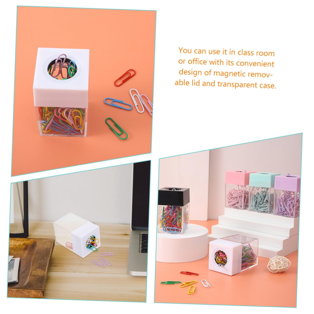 10pezzi Dispenser Per Clip Organizer Per Graffette e Accessori Scrivania