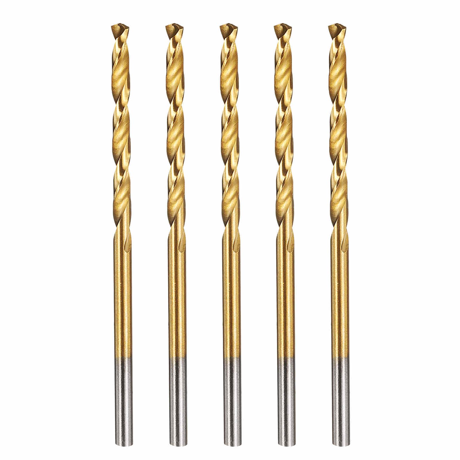 Kozelo 5pcs Drill Bit - [1.7mm Diameter] M42 8% Cobalt HSS Cutting Tool for Machining Hard Metal Stainless Steel Woodworking Handicraft Use, 135° Cutting Angle TiN