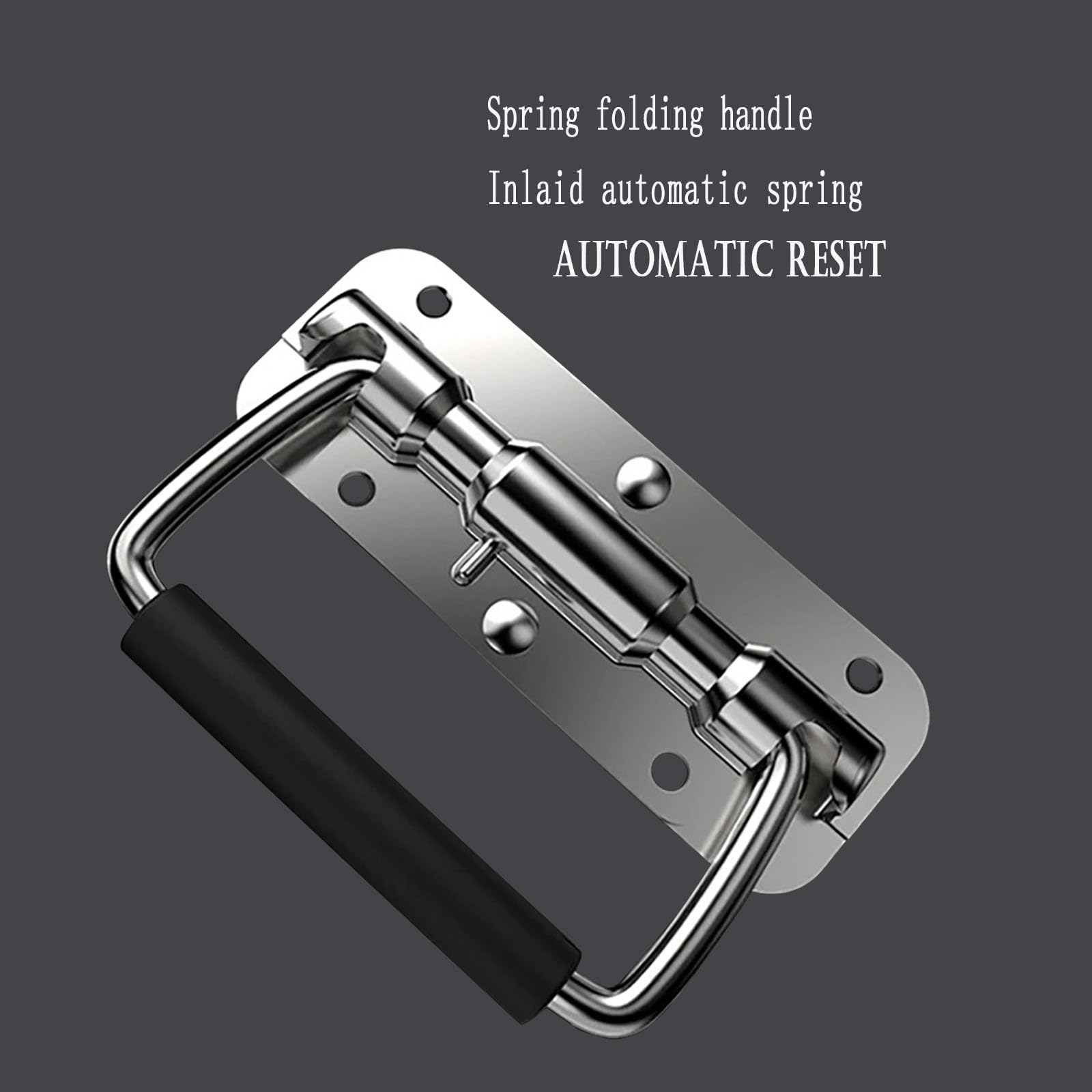 Meijeegu 304 Stainless Steel Folding Handle Toolbox Activity Handle Wooden Box Ring Handle Industrial Equipment Box Spring Handle 120 mm - Image 2