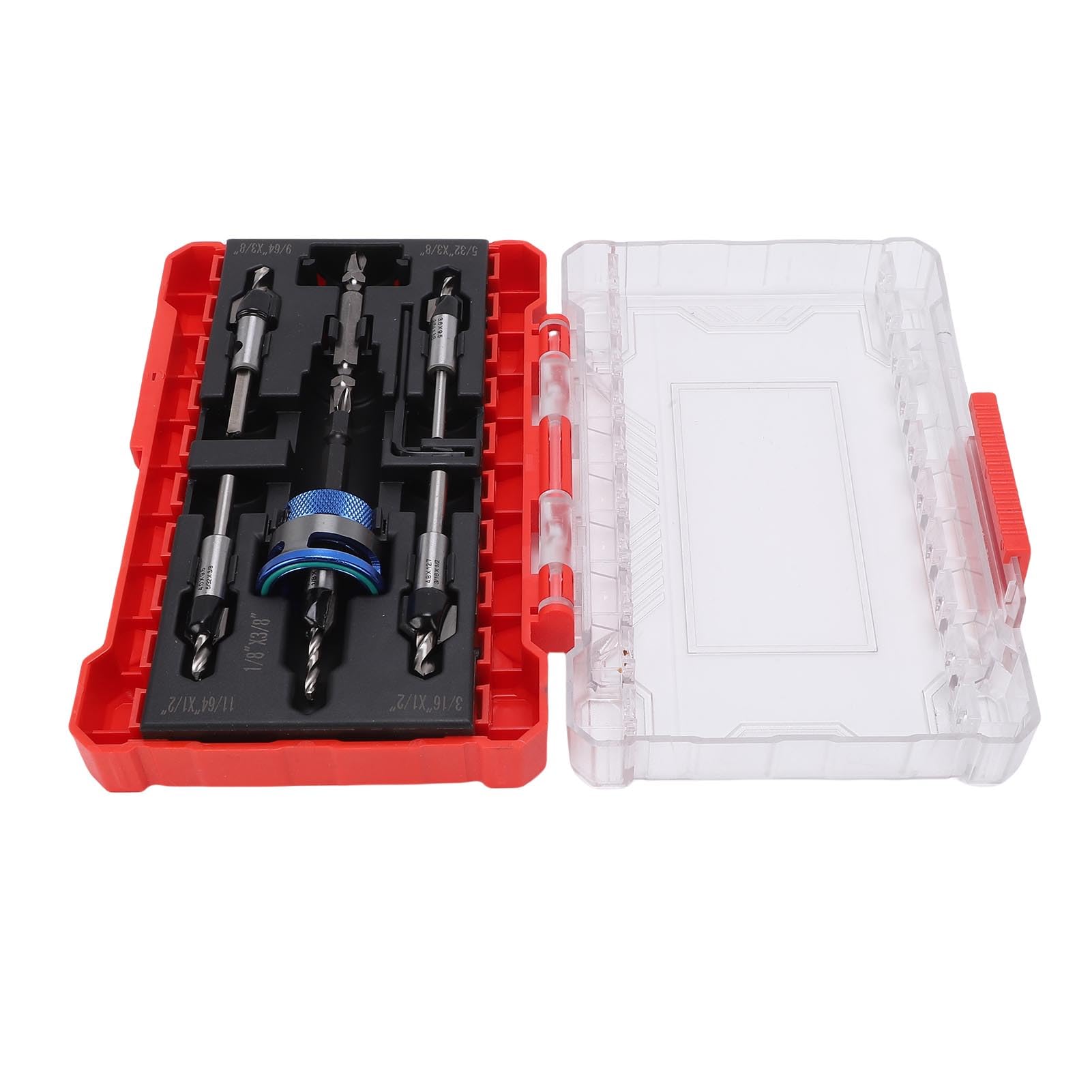Juego de brocas avellanadoras M2 de profundidad ajustable, kit de 5 piezas de aleación de aluminio y acero al carbono, vástago hexagonal de liberación rápida para proyectos de
