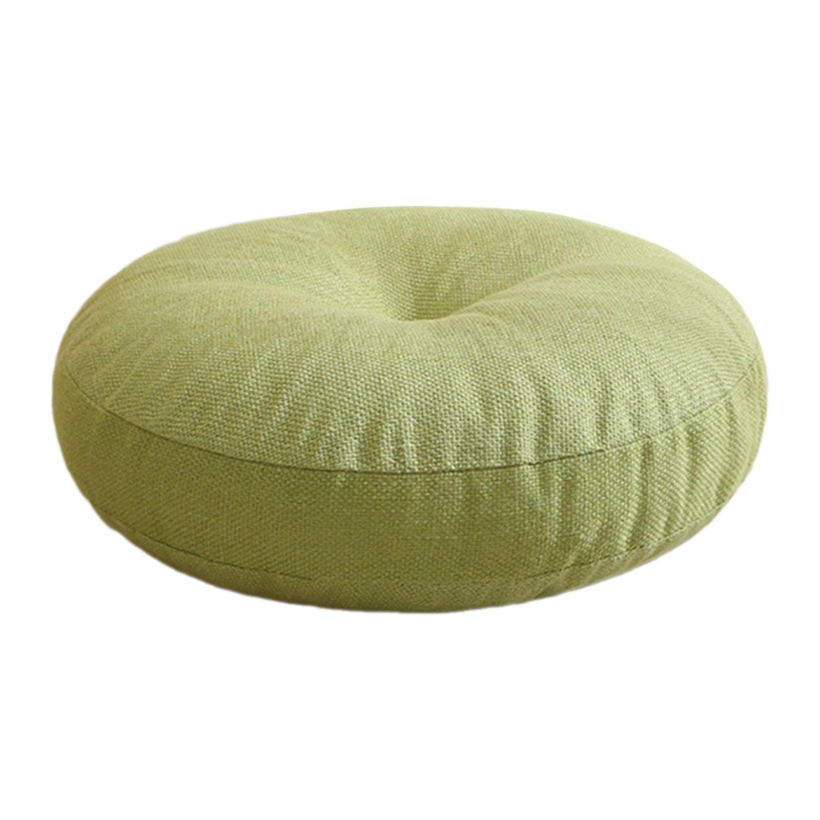Coussin de sol rond vert 50 cm lavable et multifonctionnel pour terrasse