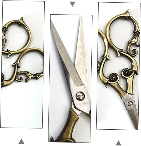 Miniatura 8 de Operitacx La vendimia del acero inoxidable Scissor las tijeras de coser del bordado curvó la tijera para el hilo de corte