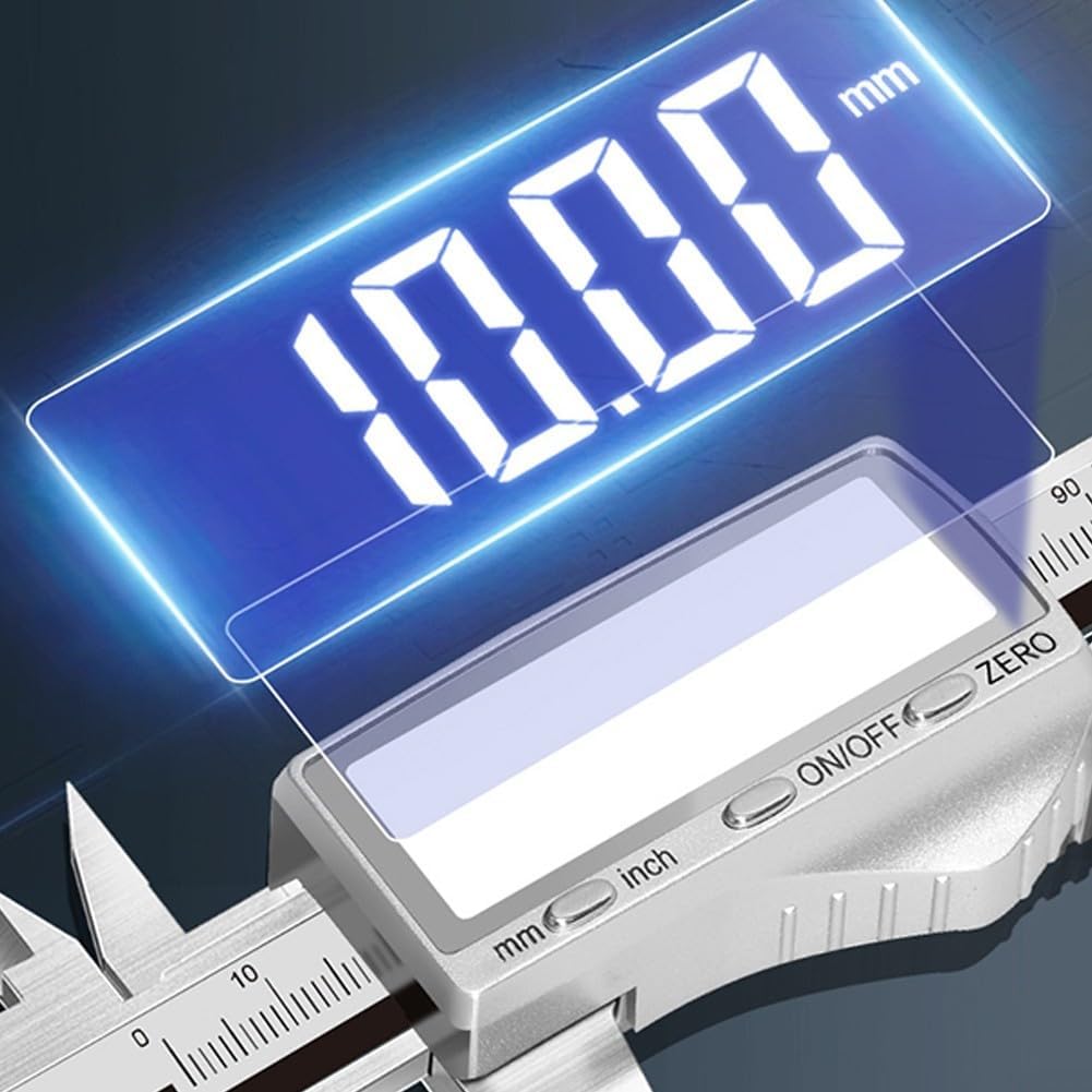 Calibrador electrónico Vernier de 200 mm recargable para batería, pantalla LCD grande para carpintería, herramienta de medición de bricolaje (300 mm)