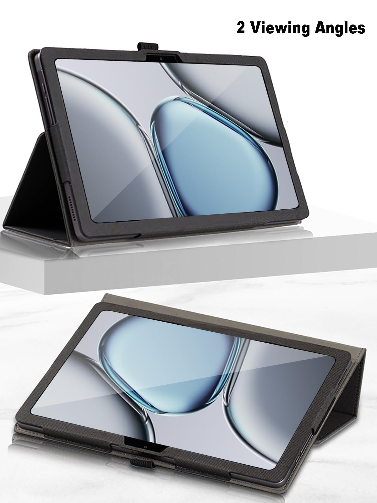 Custodia protettiva per tablet TABWEE T90 da 11 pollici, yystao, in pelle PU, compatibile con TABWEE Tablet T90, cinturino da polso, design completamente avvolgente, colore nero