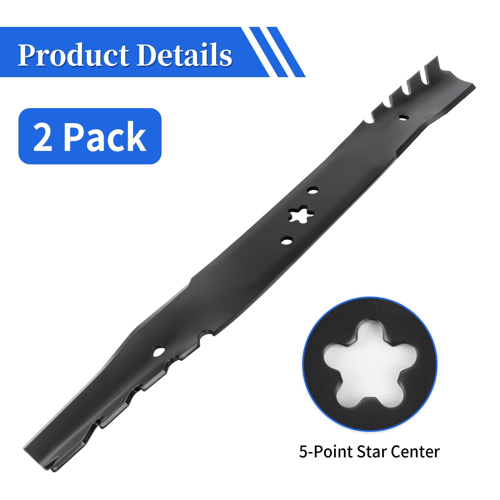 Keycci 587199603 - Cuchillas de mantillo compatibles con Hu sqvarna HU725AWD HU700H HU700F HU800AWDH 55.8 cm, repuesto de cortacésped para 587199601, paquete de 2