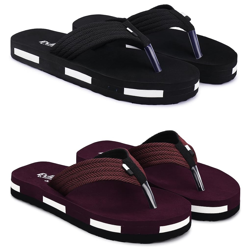 vokline Slipper for Men | EVA | Cushioned Sole Lightweight, Comfortable, Anti-Skid Soft Flip Flop for Indoor & Outdoor Use | Regular Fit Footwear. (Pack of 2)-picture-11