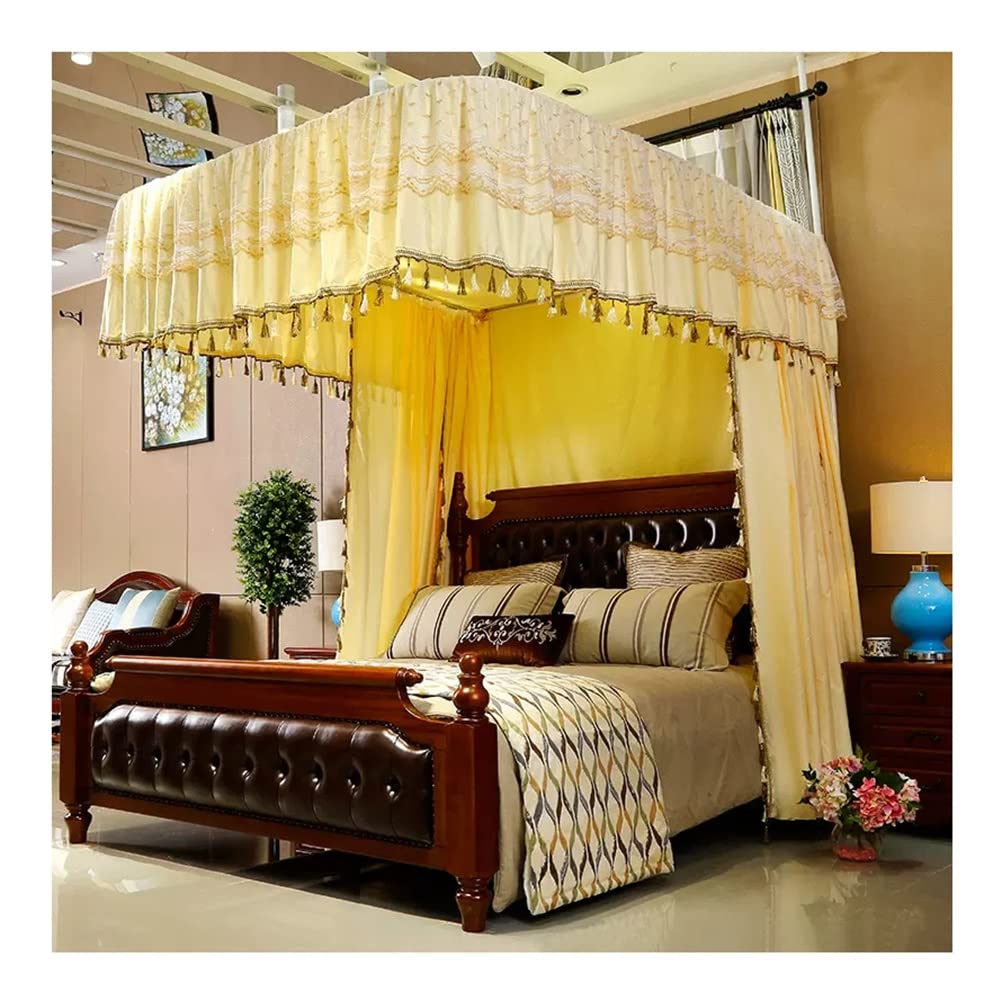Moustiquaire à baldaquin de lit haut de gamme rideau de luxe beige 2.1M
