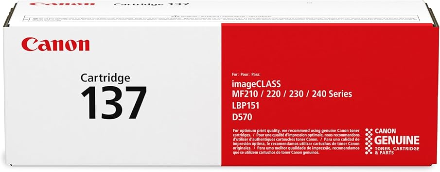 Canon Genuine 137 Black Toner Cartridge Compatible with LBP151dw, MF210 Series, MF220 Series, MF230 Series, MF240 Series, D570