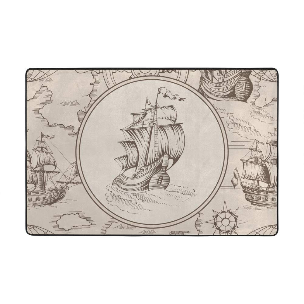 Tapis nautique vieux voilier pour transformer votre salon en havre d'aventure vintage