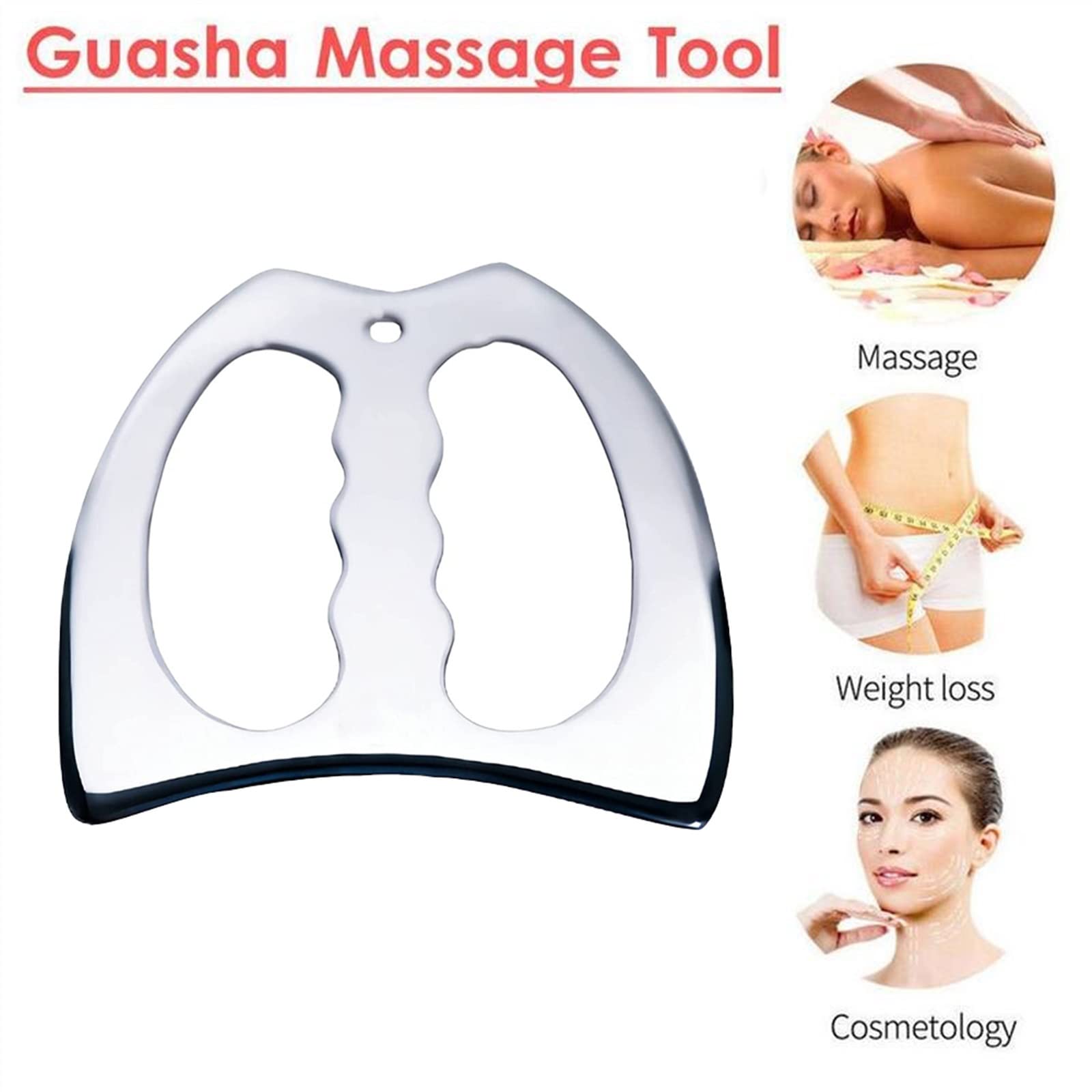 BAWHO Herramienta de Masaje Gua Sha Profesional, Herramientas de Masaje de raspado Gua Sha de Acero Inoxidable, Gran Herramienta de movilización de Tejido Suave, 1 Uds. (Color : Style 10)