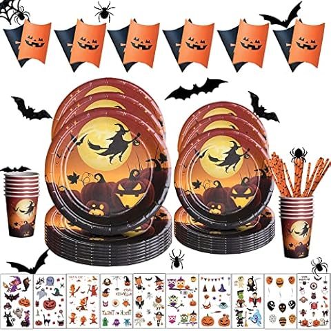 IWTBNOA 108 Stück Halloween Geschirr Cover