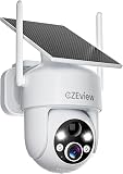 CZEview 2K Outdoor Solar WiFi Surveillance Camera, Alarm System, Wireless Battery Outdoor Camera, 2.4G WiFi, Colour Night Vision, PIR Human Detection, Outdoor Camera - 1
