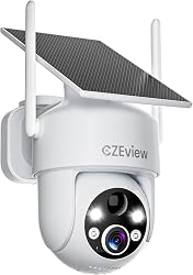 CZEview 2K Outdoor Solar WiFi Surveillance Camera, Alarm …