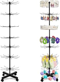 LIROPAU 7-stufiger Verkaufsständer Displayständer für Armbandständer, Verkaufsständer Drehbar, Display Ständer mit Haken, Schmuckständer Drehbar, Schmuck Socken Hüte Verkaufsveranstaltungen für