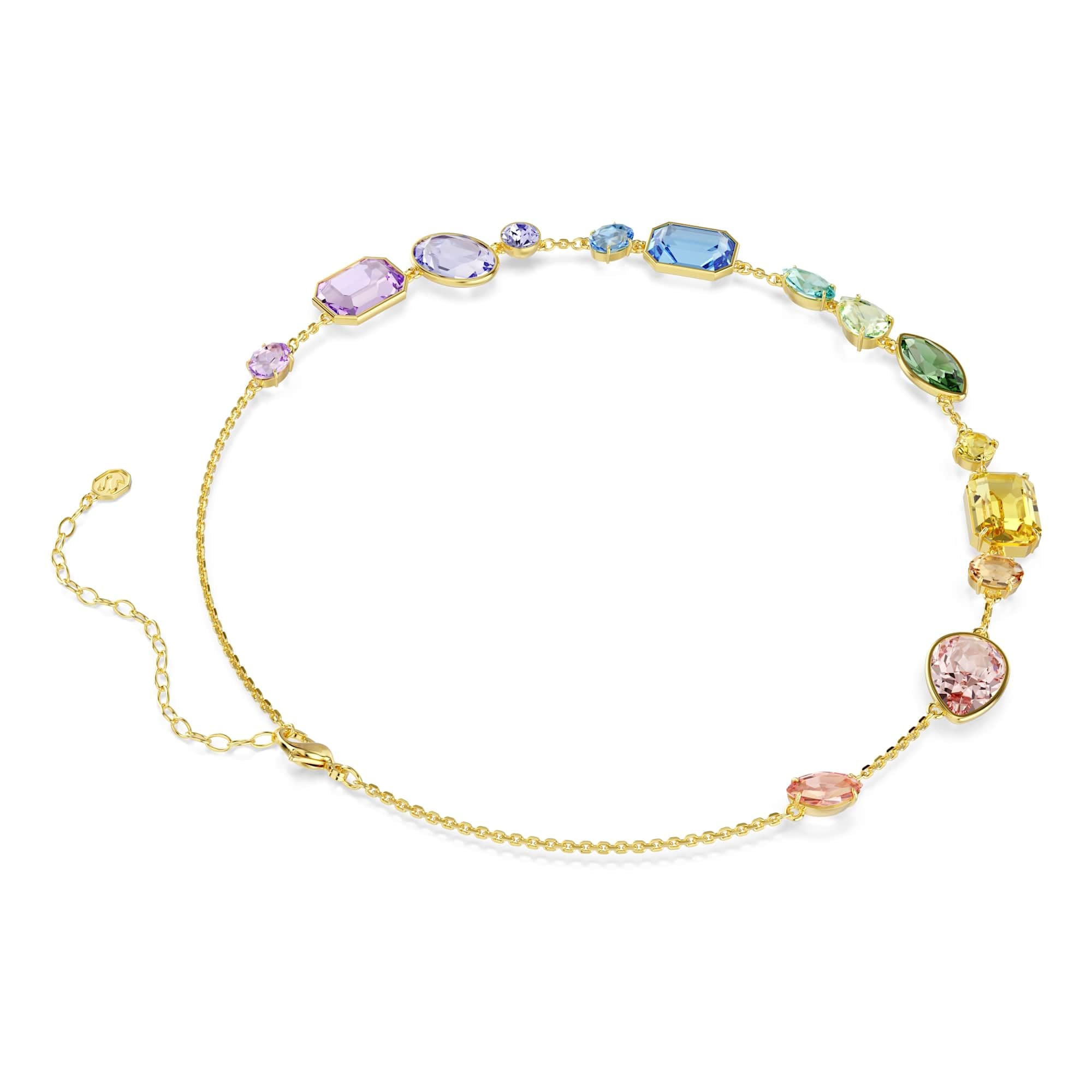 Swarovski Naszyjnik Gema, Szlify różnorodne, Różnokolorowy, Powłoka w odcieniu złota