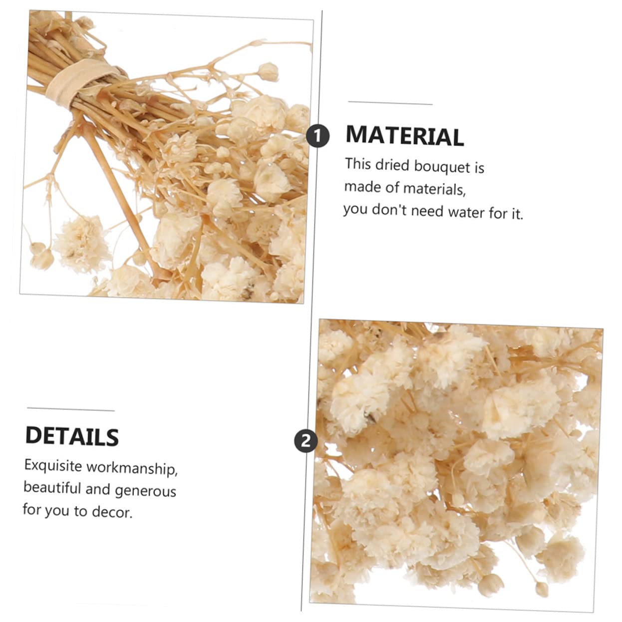 VILLCASE 4stücke Trockenblumenstrauß Bundles Getrocknete Schleierkraut Blumen Für Hochzeitsdekoration Und Wohnaccessoires Für Vasen Und Kreative Bastelprojekte
