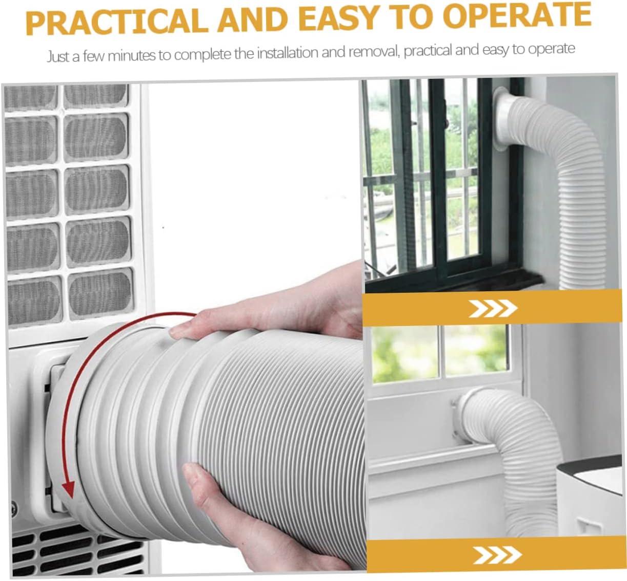 Air Conditioning Heat Extender Air Conditioner Vent Exhaust Air Conditioner Pipe Hose Adapter Tube Air Conditioner Accessories Hose for Portable White Plastic