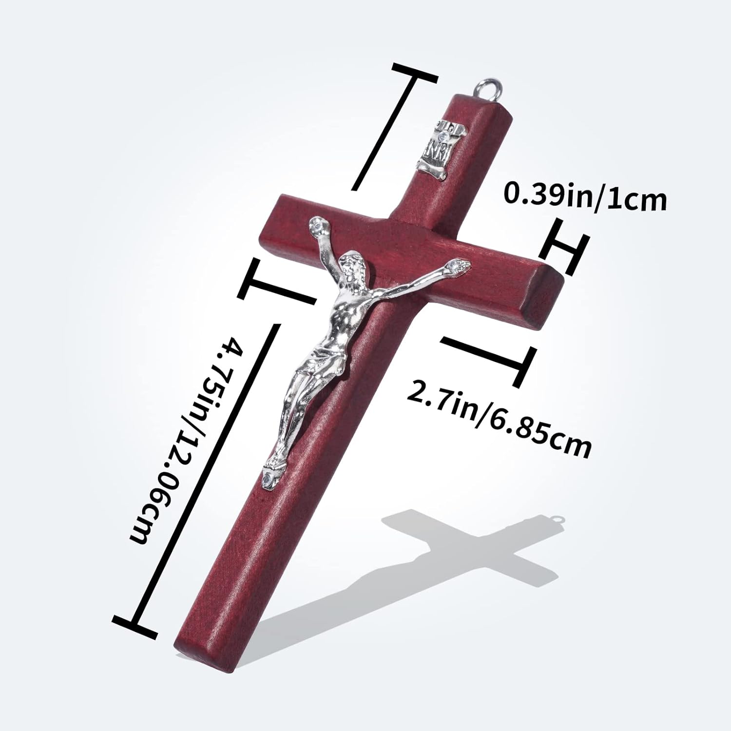 SHAOQINLIN 24 Pieces Crucifix Wall Cross, 4.7 Inch Wooden Wall Hanging Cross Wall Decor Home Decor - Image 3