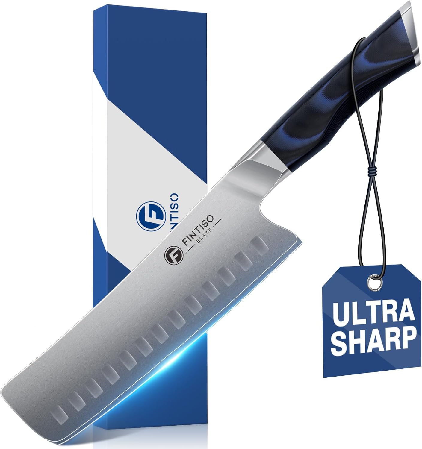 FINTISO 7" Nakiri Knife,2026 New Upgrade Vegetable Chopping Knife with G10 Ergonomic Handle, Japanese High Carbon Stainless Steel Sharp Kitchen Cleaver in Gift Box