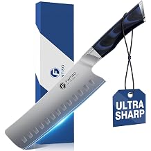 FINTISO 7" Nakiri Knife,2026 New Upgrade Vegetable Chopping Knife with G10 Ergonomic Handle, Japanese High Carbon Stainless Steel Sharp Kitchen Cleaver in Gift Box