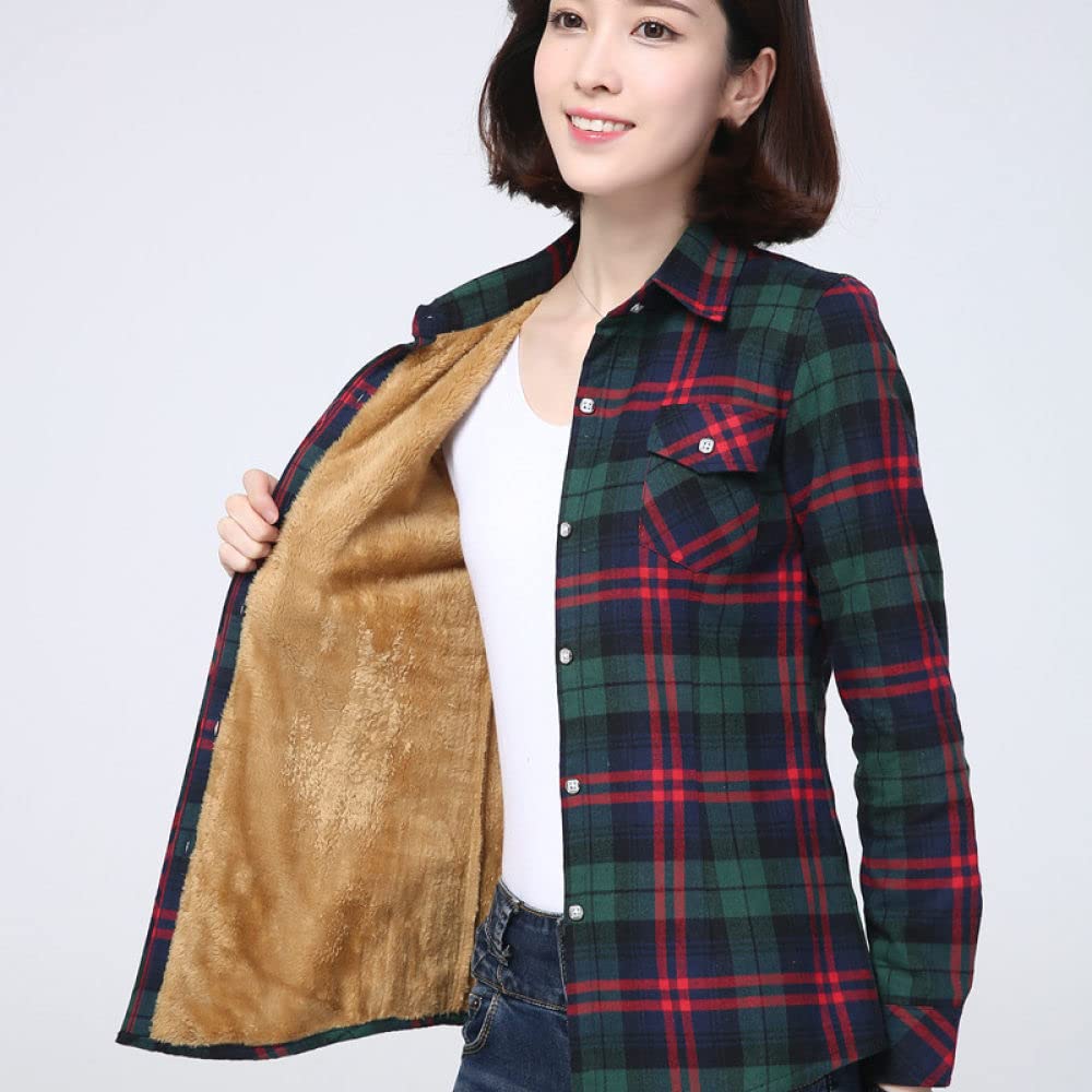 MIDJ Bluse Damen,Damenhemden Sherpa-Baumwolle Flanellhemden Holzfällerhemden Rot Gestreift Grün Kariert Lose Freizeitjacken Zarte Knopfrevers Strickjacke Vintage Sexy Hemden Jacken Oberteile