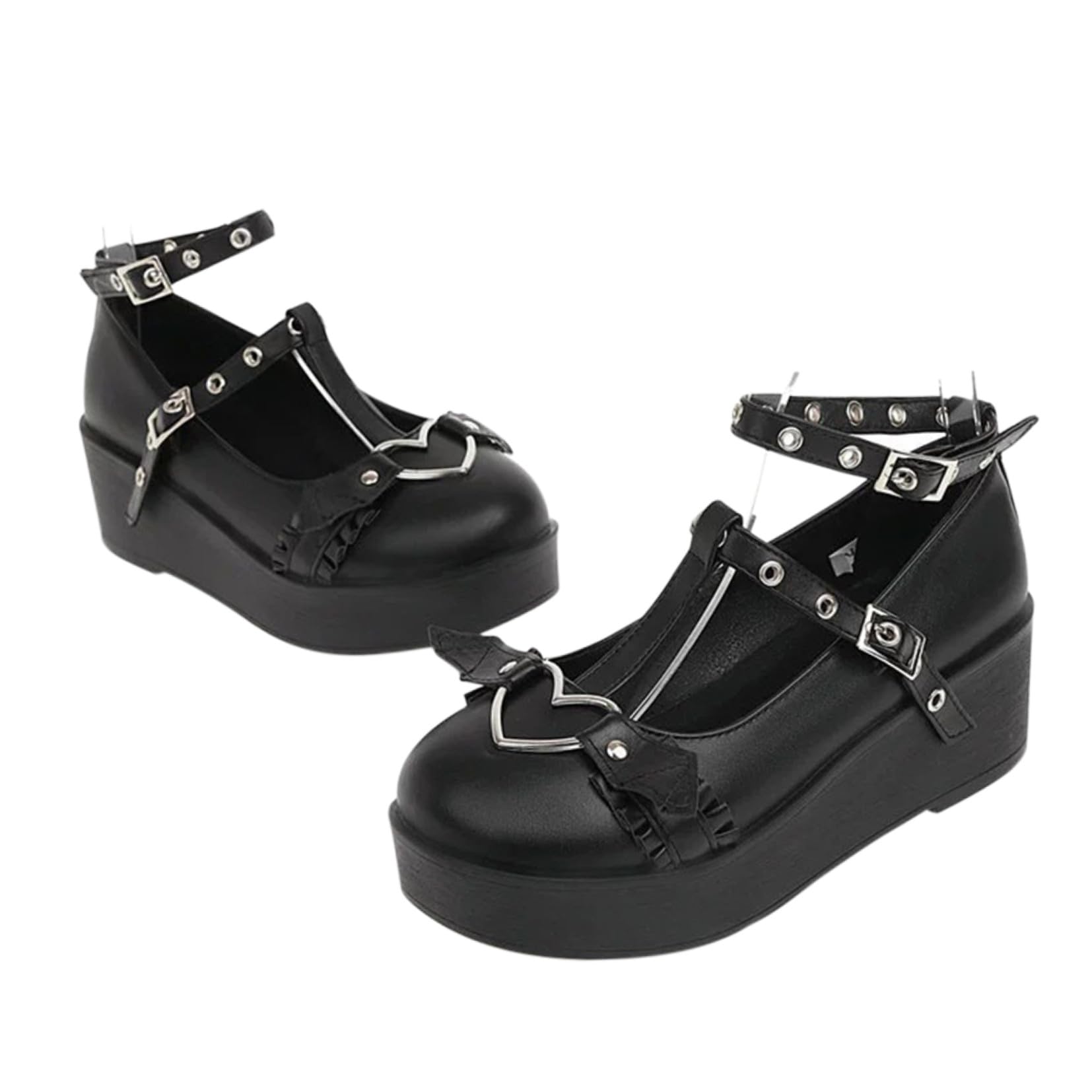 Chaussures à la Mode en Gros Talons Compensés PU Black COLLBATH - 8