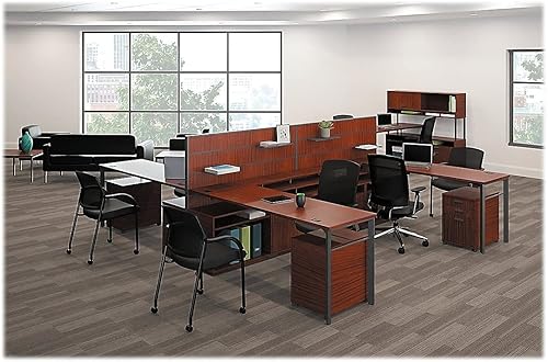 Miniatura 2 de HON Lota silla de trabajo con respaldo medio de malla, para oficina o escritorio de computadora, Tela, Tela negra