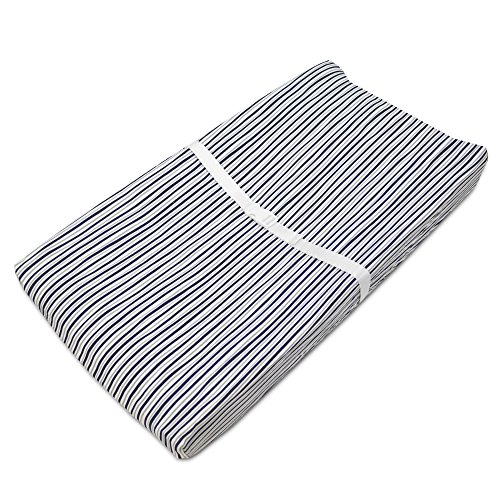 American Baby Company 2 Pack Printed 100% Cotton Knit Fitted Contoured Changing Table Pad Cover - Compatible With Mika Micky Bassinet, Gray Stripes And Sports, For Boys And Girls #TOP2