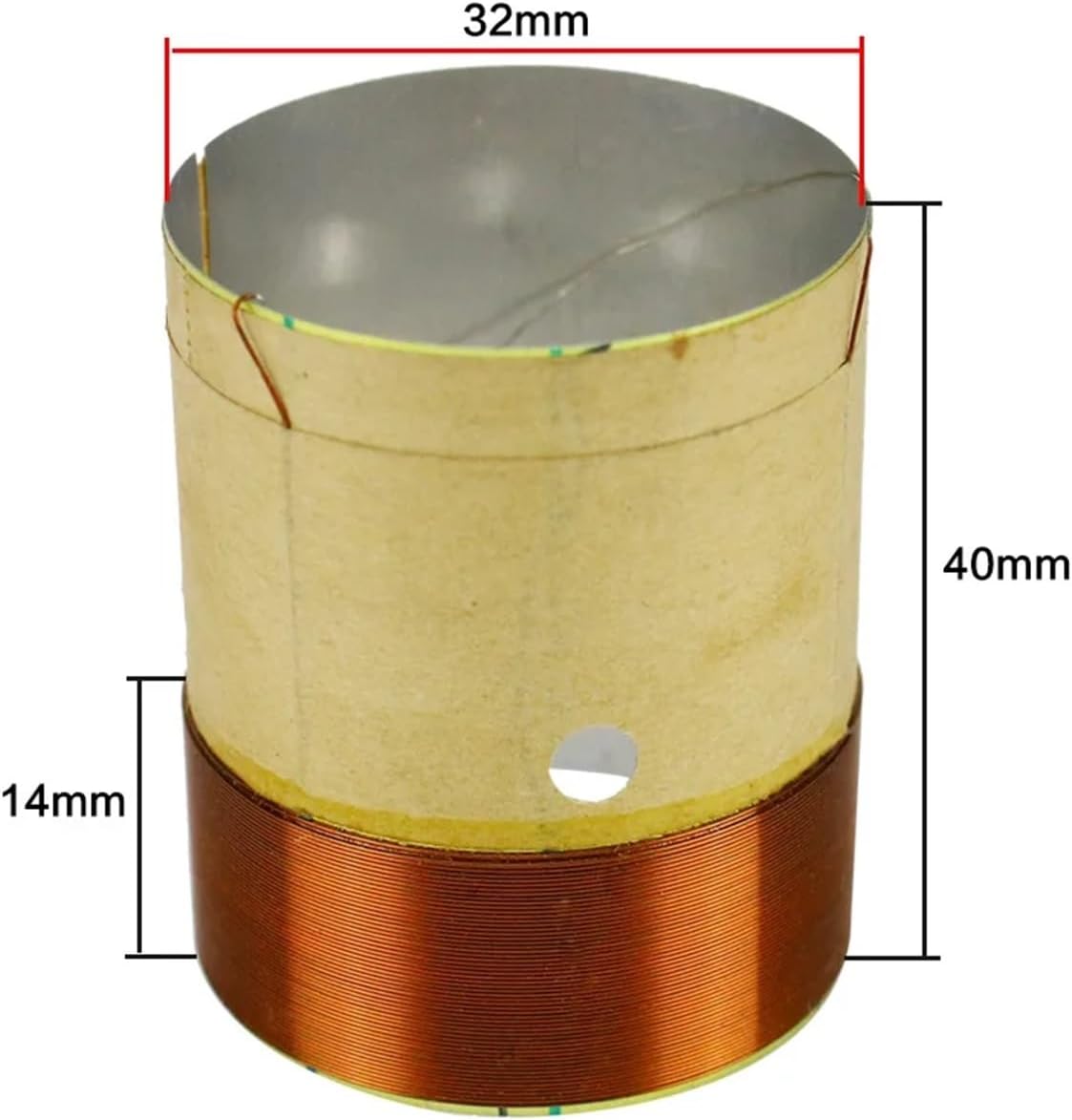 32mm Woofer Coil Woofer Speaker Repair Parts 8OHM White Aluminum Copper Wire with Sound Hole Two Layer 2pcs