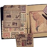 Material: Papier Blue Vessel Neue Retro Aufkleber Passen Die Alte Karte Briefmarken Wirkung Alten Plakat Zu