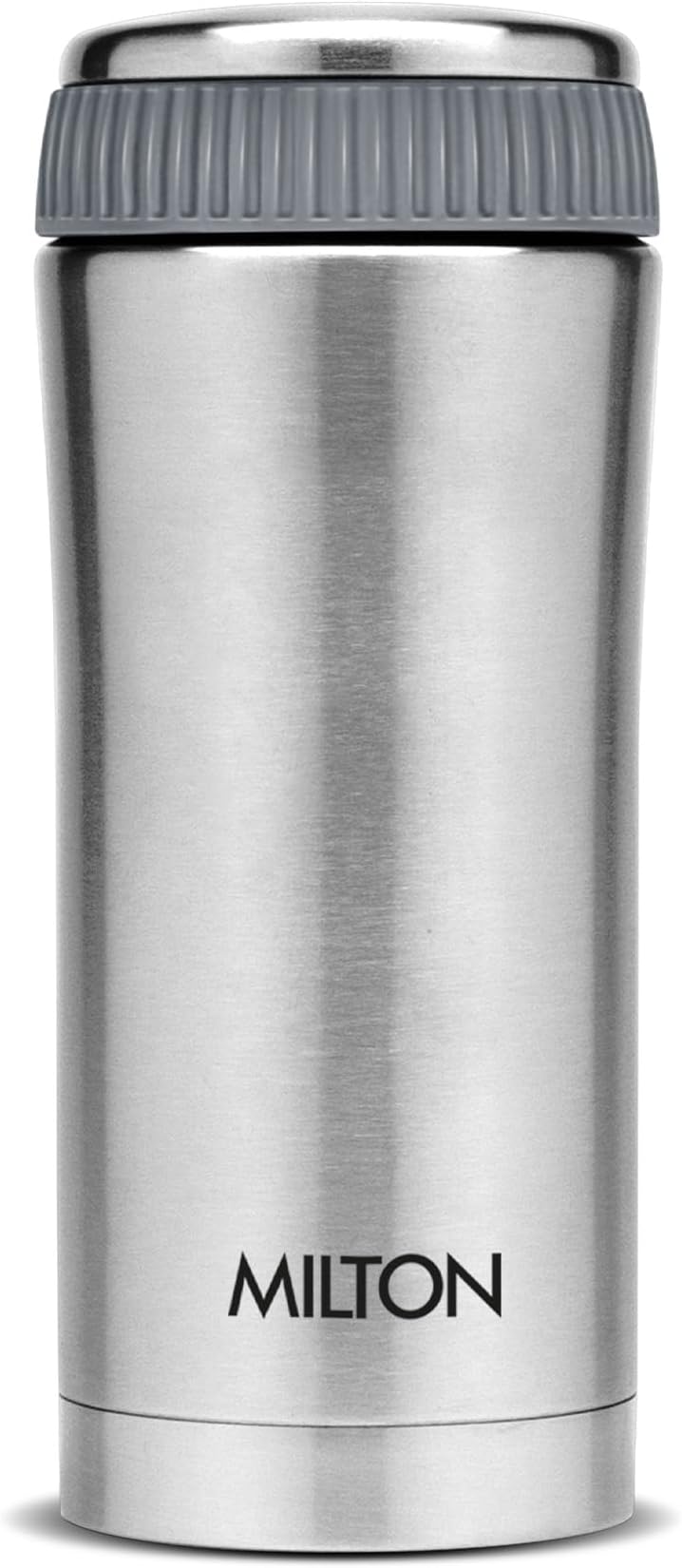 350ml Vacuum Insulated Tumbler with Compartment, 18/8 Stainless Steel, Keeps Drinks Hot and Cold, Double-Walled Thermos Flask with Inner Copper Coating, Travel Coffee Mug- Optima - Silver