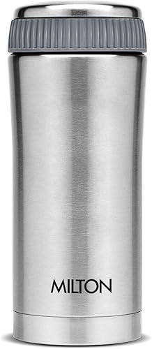 Milton Thermosteel Optima 350 - Termo aislado al vacío de doble pared, 12 onzas, para bebidas calientes y frías durante largas horas, acero