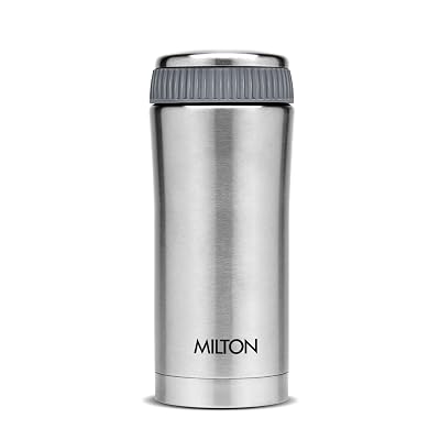 Milton Optima 350 Thermosteel Hot and Cold Flask, 340 ml, Silver | Vacuum Insulated | Rust Proof | Leak Proof | Tea | Co
