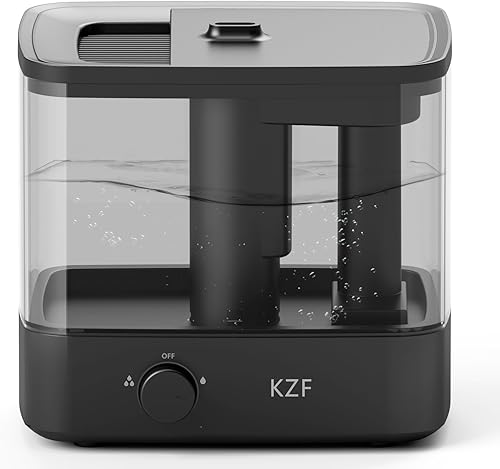 KZF Humidificador de niebla fría de llenado superior de 2.3 L, silencioso, hasta 30 horas de tiempo de funcionamiento, apagado automático, ideal