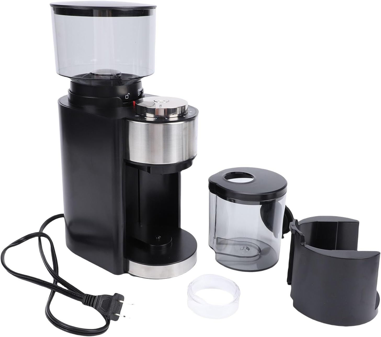 HEEPDD Electric Conical Burr Coffee Grinder 25 Adjustable Settings Stainless Steel Burrs for Consistent Grind Anti Static Design Low Noise with Silicone (US Plug 110V)