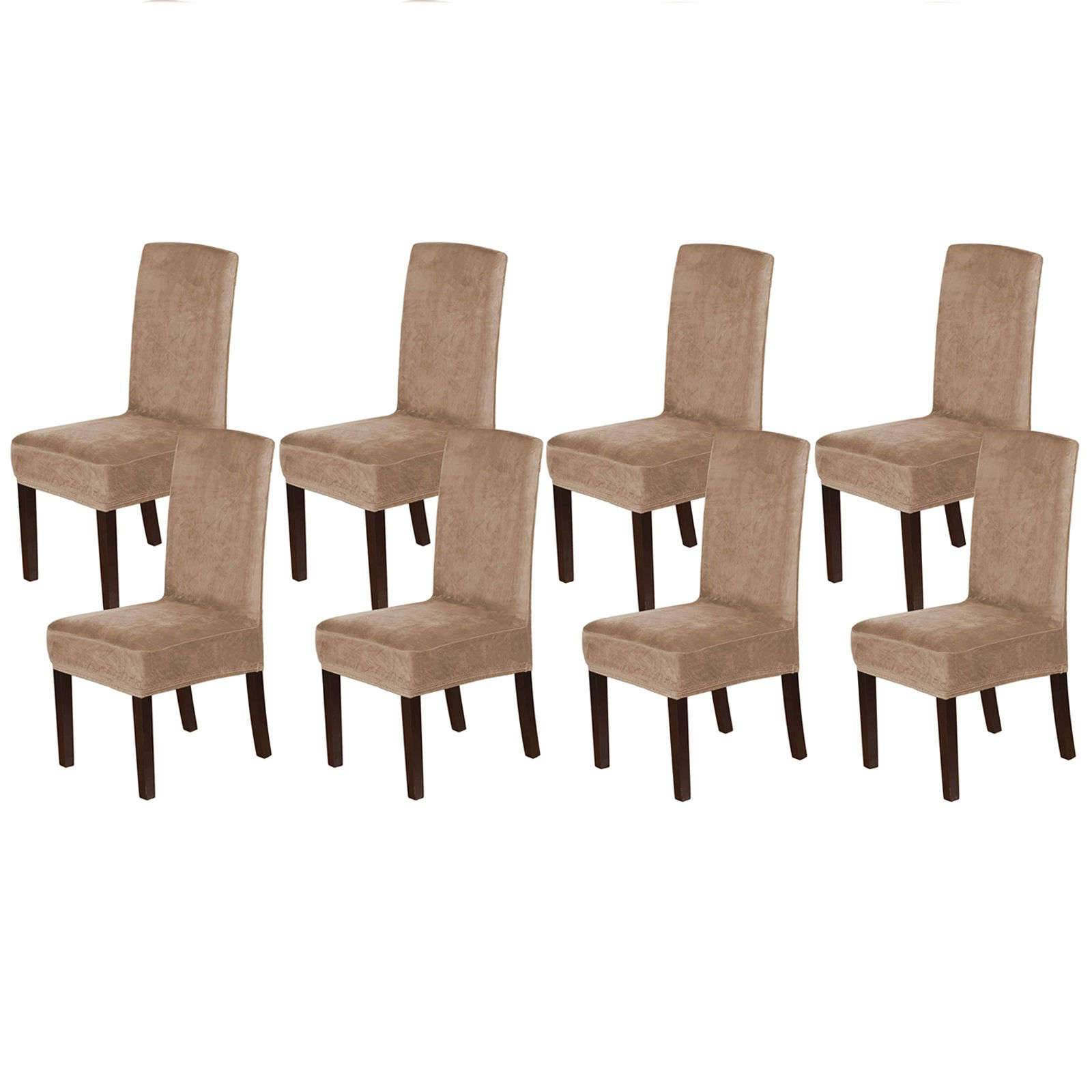 Housses de chaise de salle à manger en velours marron au design chic